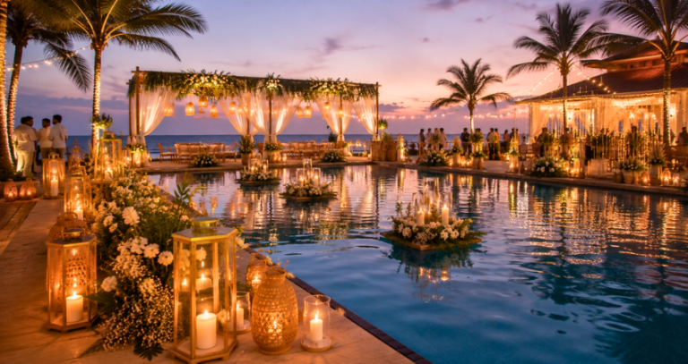 Poolside and Water-Adjacent Wedding Décor in Puri: Design Principles for Wet Settings